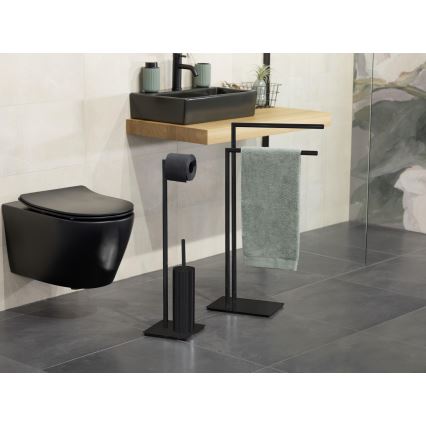 WENKO 71556800 - WC komplet RECCO 20 x 71,5 cm črna