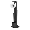 WENKO 71558800 - WC komplet DEBAR 21x70,5 cm nerjaveče jeklo/črna