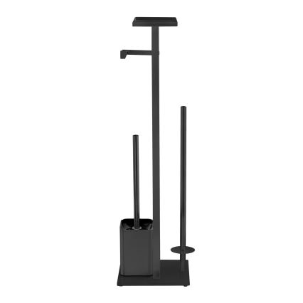 WENKO 71558800 - WC komplet DEBAR 21x70,5 cm nerjaveče jeklo/črna