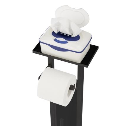 WENKO 71558800 - WC komplet DEBAR 21x70,5 cm nerjaveče jeklo/črna