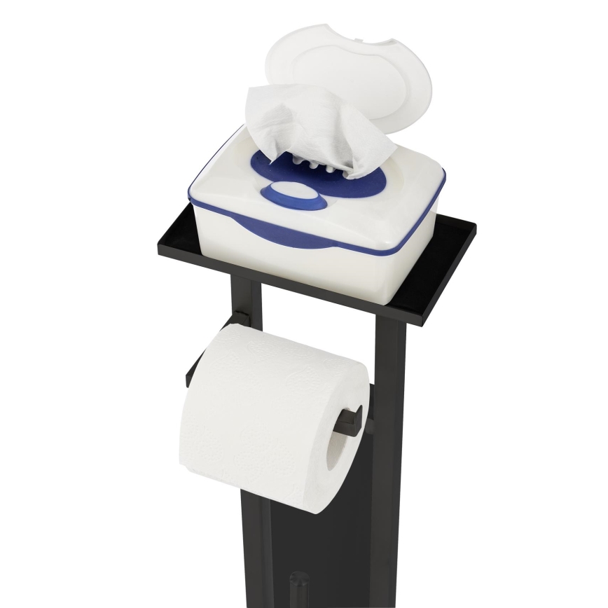 WENKO 71558800 - WC komplet DEBAR 21x70,5 cm nerjaveče jeklo/črna