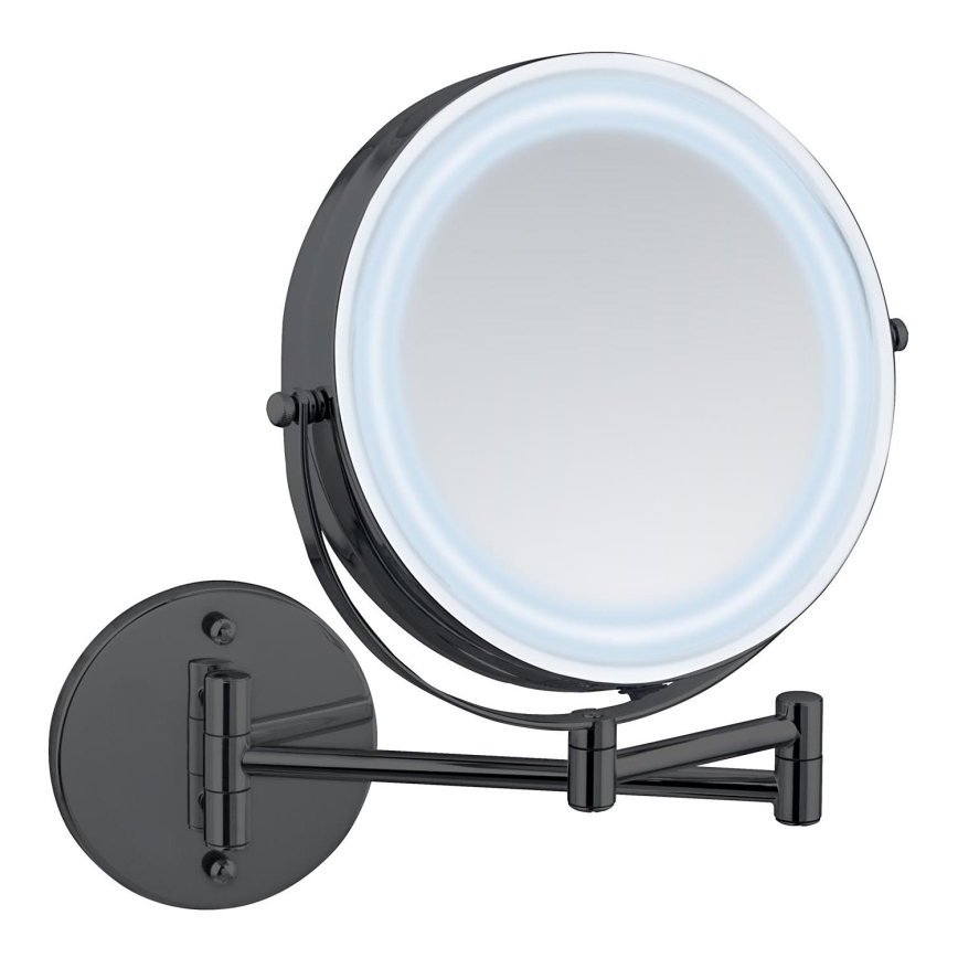 WENKO 71559800 - Ogledalo POWER-LOC 25,5x32 cm črne barve