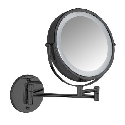 WENKO 71559800 - Ogledalo POWER-LOC 25,5x32 cm črne barve
