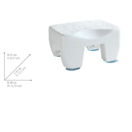 WENKO 73361100-Stolček za kad SECURA 40x31 cm bela/prozorna