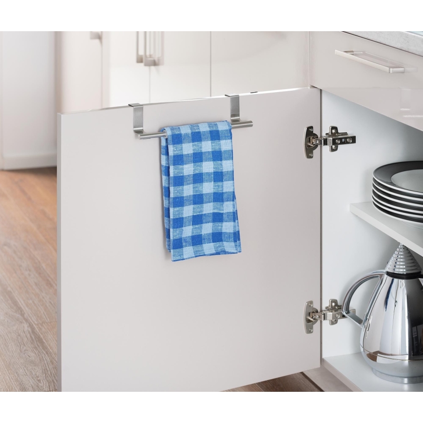 WENKO 79173100 - Nosilec za brisače TELESCOPE 7x6 cm, iz nerjavečega jekla, srebrne/črne barve