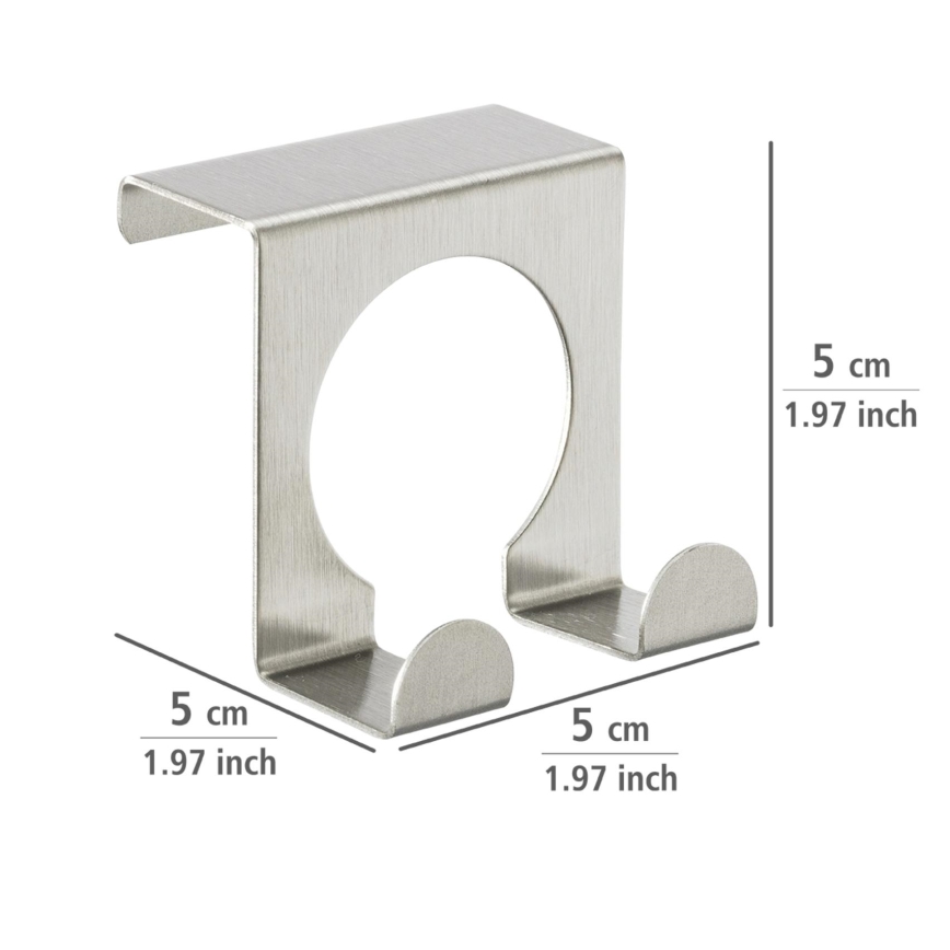 WENKO 8411100 - Kavelj 5x5 cm iz nerjavečega jekla, srebrne barve