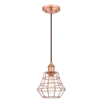 Westinghouse 6105240 - Viseči lestenec NATHAN 1xE27/60W/230V, premer 19 cm, v bakreni barvi