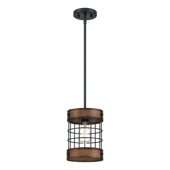 Westinghouse 61179 - Lestenec na vrvici LANGSTON 1xE27/60W/230V barnwood