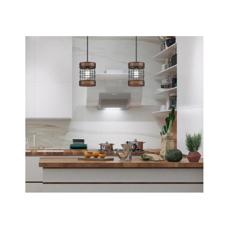 Westinghouse 61179 - Lestenec na vrvici LANGSTON 1xE27/60W/230V barnwood