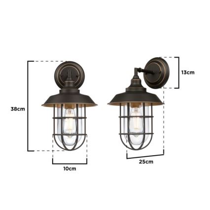 Westinghouse 6121640 - LED zunanja stenska svetilka IRON HILL 1xE27/60W/230V IP44