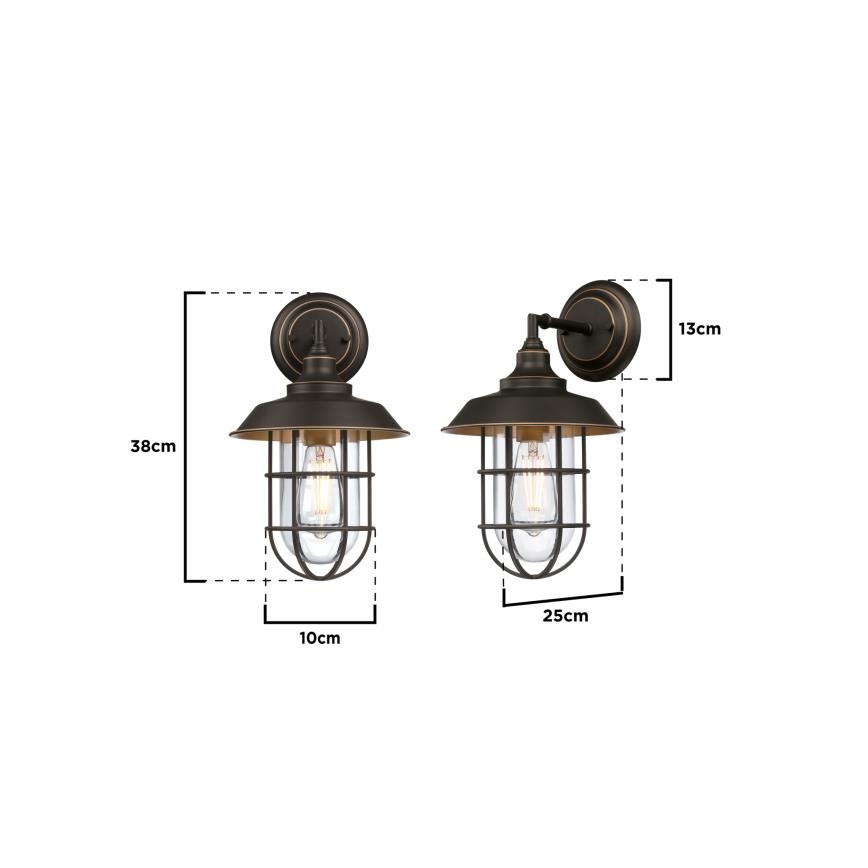 Westinghouse 6121640 - LED zunanja stenska svetilka IRON HILL 1xE27/60W/230V IP44