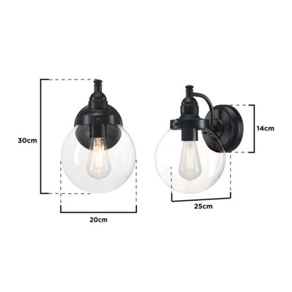 Westinghouse 61239 - Zunanja stenska svetilka EDDYSTONE 1xE27/60W/230V IP44