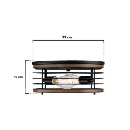 Westinghouse 61250 - Stropna svetilka ACKTON 2xE27/60W/230V barnwood