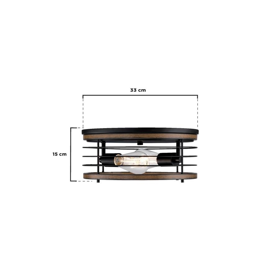 Westinghouse 61250 - Stropna svetilka ACKTON 2xE27/60W/230V barnwood