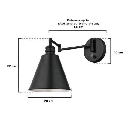 Westinghouse 61254 - Stenska svetilka TROCADERO 1xE27/60W/230V