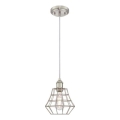 Westinghouse 6337240 - Lestenec na vrvici NATHAN 1xE27/60W/230V premer 19 cm srebrn