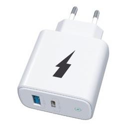 Winner Group - Adapter za hitro polnjenje 1xUSB-C + 1xUSB-A Power Delivery 38W bela