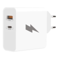 Winner Group - Adapter za hitro polnjenje 1xUSB-C + 1xUSB-A Power Delivery 45W bela