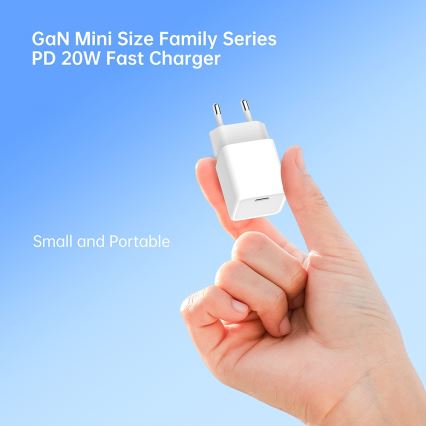 Winner Group- Adapter za hitro polnjenje 1xUSB-C PD 20W + USB kabel USB-C / USB-C 1m