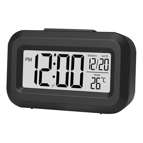 Winner Group - Budilka z LCD zaslonom in termometer 2xAAA črna