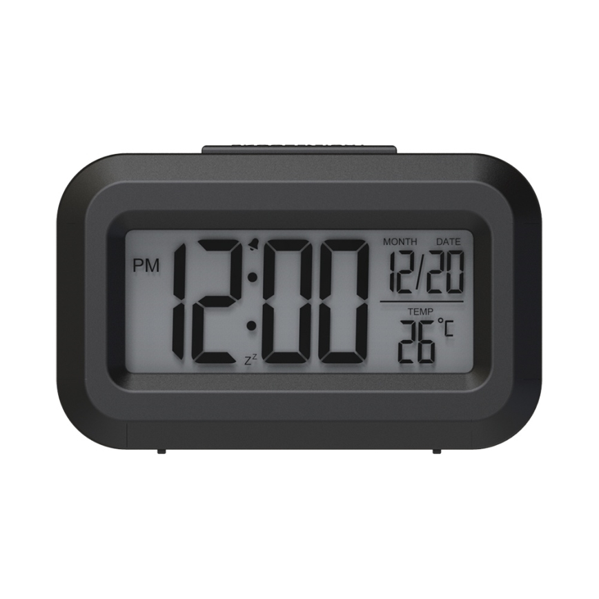 Winner Group - Budilka z LCD zaslonom in termometer 2xAAA črna