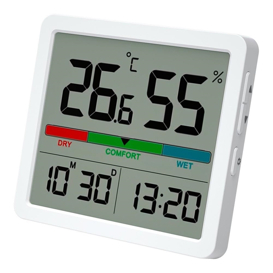 Winner Group - Digitalni termometer z LCD zaslonom in merilnik vlažnosti 2xCR2032 bela