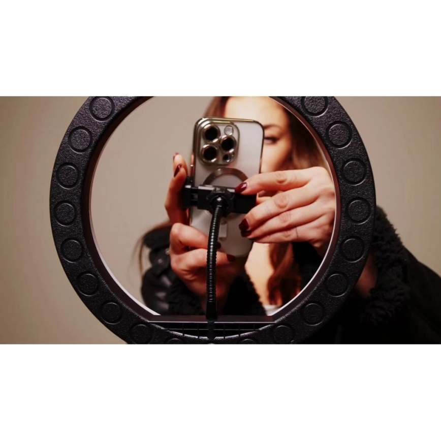 Winner Group - LED RGB zatemnjiva stoječa svetilka s stojalom in držalom za snemanje vlogov LED/10W/5V