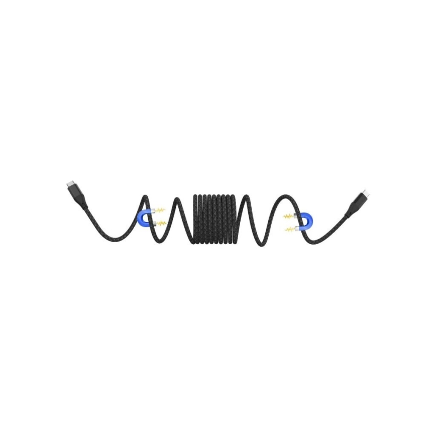 Winner Group - Magnetni USB kabel USB-C / USB-C 60W 1m črna