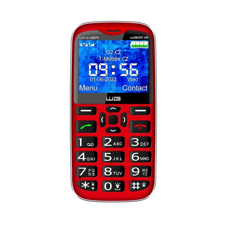 Winner Group - Mobilni telefon za starejše 1600 mAh rdeča