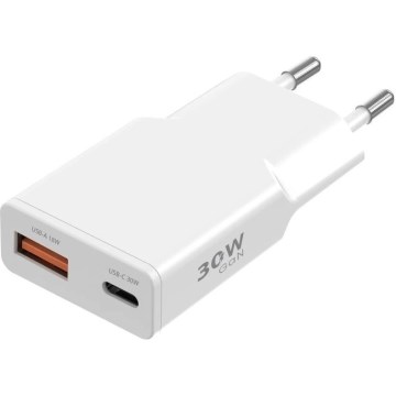 Winner Group - Polnilni adapter GaN 1xUSB-A + 1xUSB-C 30W bel