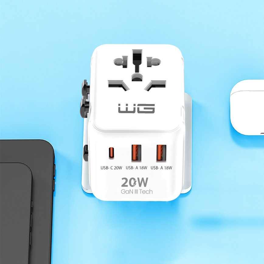 Winner Group - Potovalni adapter za hitro polnjenje Power Delivery 20W bela