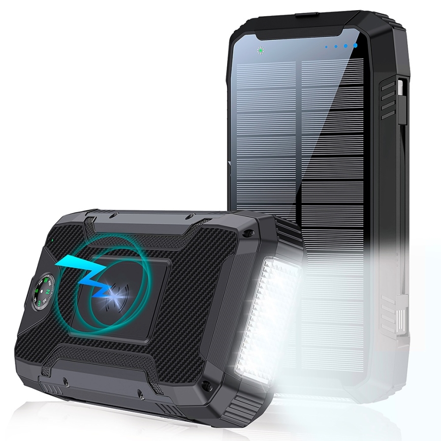 Winner Group - Power Bank z brezžičnim polnilnikom in solarni panel 20000 mAh 20W PD
