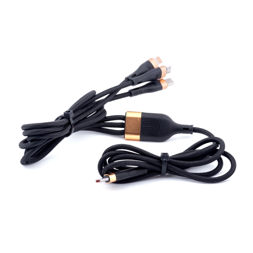 Winner Group -USB kabel 3v1 USB-C / Lightning, USB-C in Micro USB 100W 1,5m črna