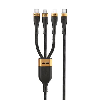 Winner Group -USB kabel 3v1 USB-C / Lightning, USB-C in Micro USB 100W 1,5m črna