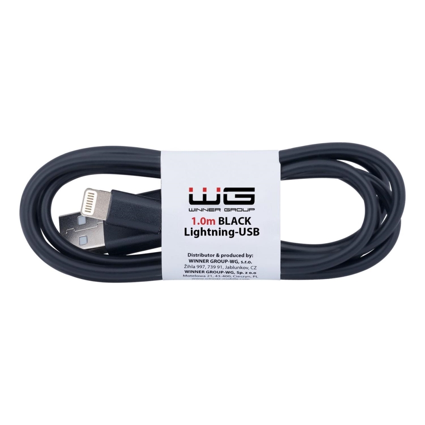 Winner Group - USB kabel Lightning / USB-A 1m črna