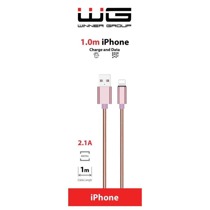 Winner Group - USB kabel Lightning / USB-A 1m roza