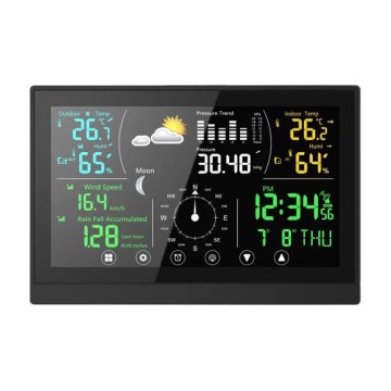 Winner Group - Vremenska postaja z zaslonom na dotik in barvnim LCD 5V/3xAAA + 6xAA