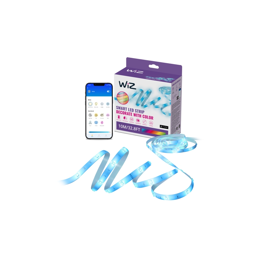 WiZ - LED RGB zatemljiv trak 10m LED/12W/230V Wi-Fi