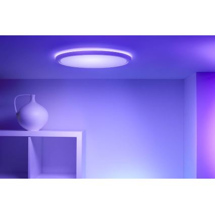 WiZ - LED RGB Zatemnitvena stropna svetilka SUPERSLIM LED/22W/230V 2700-6500K Wi-Fi bela