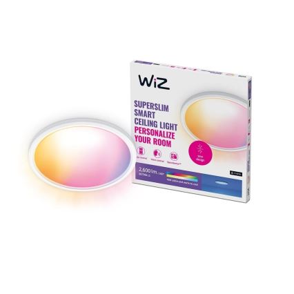 WiZ - LED RGB Zatemnitvena stropna svetilka SUPERSLIM LED/22W/230V 2700-6500K Wi-Fi bela