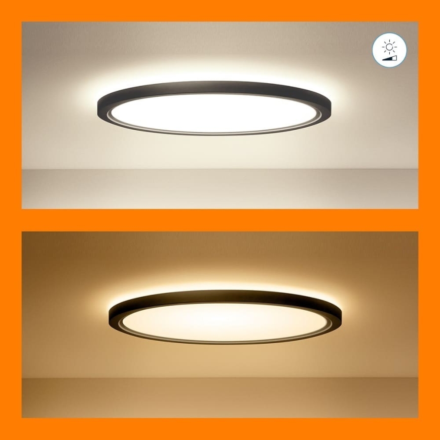WiZ - LED RGB Zatemnitvena stropna svetilka SUPERSLIM LED/22W/230V 2700-6500K Wi-Fi črna