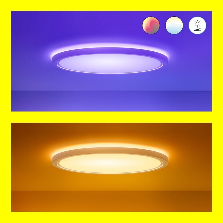 WiZ - LED RGB Zatemnitvena stropna svetilka SUPERSLIM LED/32W/230V 2700-6500K Wi-Fi bela