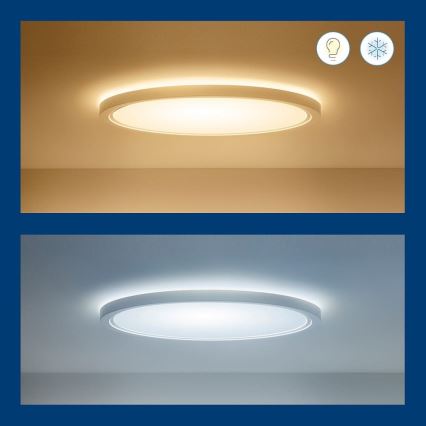 WiZ - LED RGB Zatemnitvena stropna svetilka SUPERSLIM LED/32W/230V 2700-6500K Wi-Fi bela