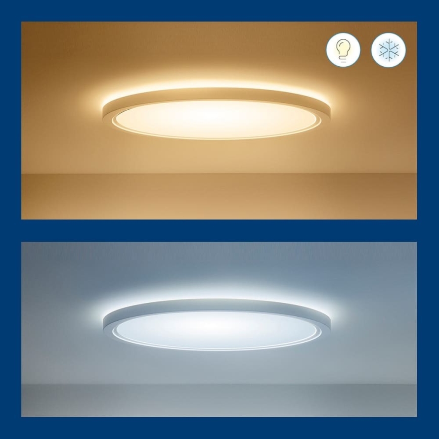 WiZ - LED RGB Zatemnitvena stropna svetilka SUPERSLIM LED/32W/230V 2700-6500K Wi-Fi bela