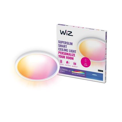 WiZ - LED RGB Zatemnitvena stropna svetilka SUPERSLIM LED/32W/230V 2700-6500K Wi-Fi bela