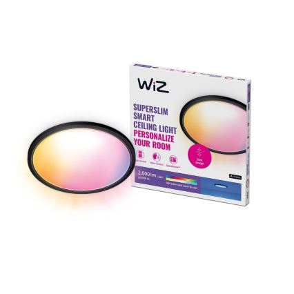 WiZ - LED RGB Zatemnitvena stropna svetilka SUPERSLIM LED/32W/230V 2700-6500K Wi-Fi črna