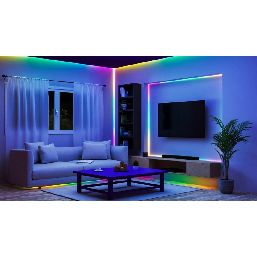 WiZ - LED RGBIC zatemnljiv trak 10m LED/21W/230V 2700-6500K Wi-Fi