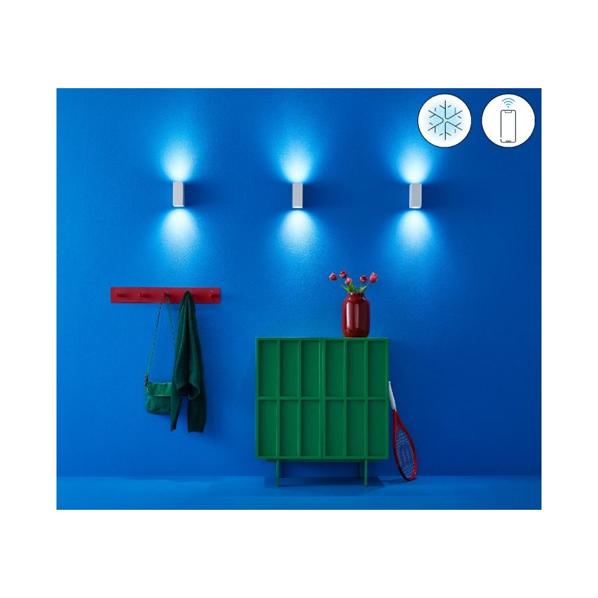 WiZ - LED RGBW Zatemnitvena stenska svetilka UP&DOWN 2xGU10/4,7W/230V 2200-6500K Wi-Fi CRI 90 bela