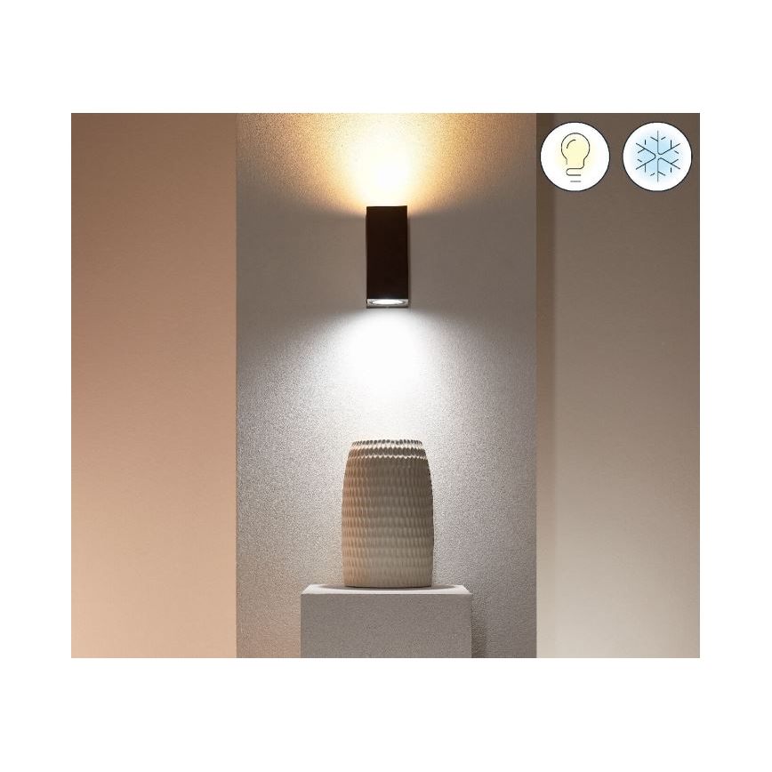 WiZ -LED RGBW Zatemnitvena stenska svetilka UP&DOWN 2xGU10/4,7W/230V 2200-6500K Wi-Fi CRI 90 črna