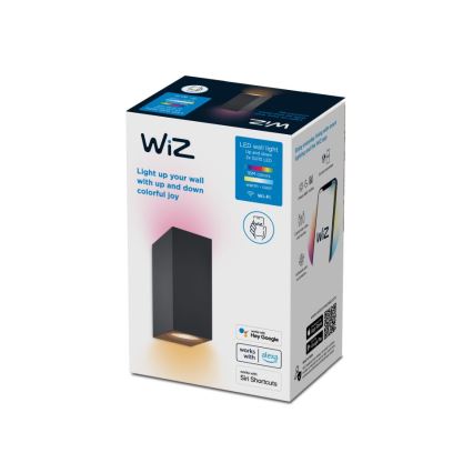 WiZ -LED RGBW Zatemnitvena stenska svetilka UP&DOWN 2xGU10/4,7W/230V 2200-6500K Wi-Fi CRI 90 črna